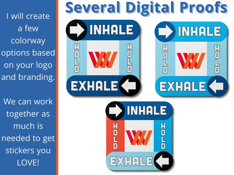 Your Brand Custom Textured Sensory Stickers Add your logo Breathing Tool for Anxiety 3 Durable with Reusable Adhesive image 5