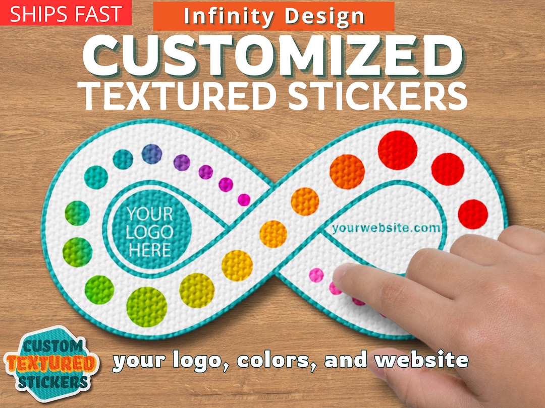 Textured Sensory Stickers - Infinity - With Your Logo - Promotional ...