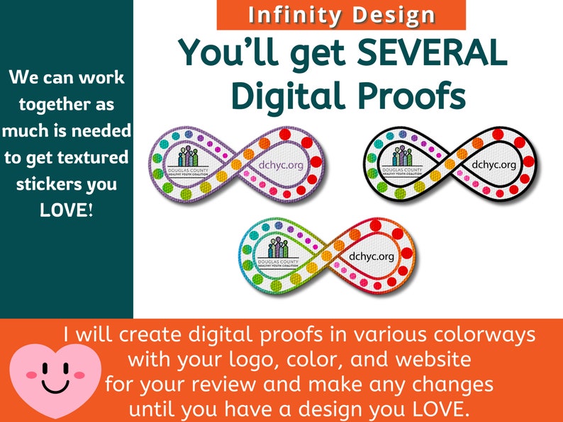 Textured Sensory Stickers - Infinity - With Your Logo - Promotional ...