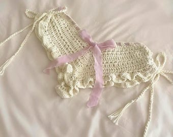 Handcrafted Crochet Ruffled Mini Shorts