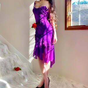 sue wong purple dress Sue Wong Gown Dress 0 Plum Purple Embellished Back Drape Column Formal Gala  Prom