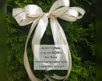 Clip-On wreath Bow: Christmas tree clip on bow, Winter, Fall Wreath Decor