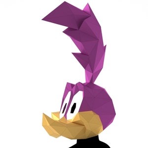 Roadrunner Mask: Low Poly Papercraft Mask (PDF Template)