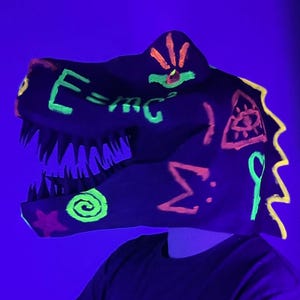 Máscara T-Rex – Molde DIY de espuma EVA e papelão, molde para Cosplay, Máscara de Tiranossauro em papel ou espuma Eva