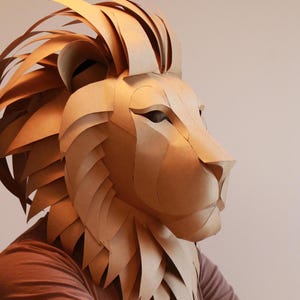 Modèle de masque de lion - Mousse EVA et carton, cosplay DIY, crinière personnalisable