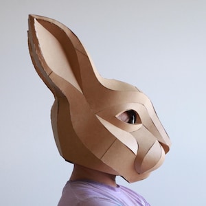 Plantilla de máscara de conejo, espuma EVA y cartón, máscara de conejo para cosplay