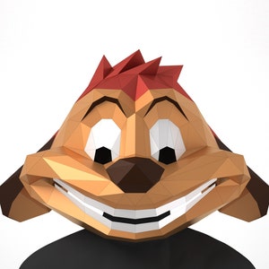 Meerkat mask cartoon style Second design, Template for making your Favorite mask from the favorite cartoon, pdf Template DXF and SVG files