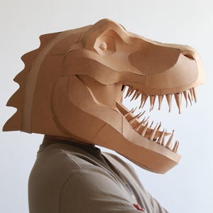 Plantilla de máscara de T-Rex DIY: espuma EVA y cartón para cosplay (patrón PDF)