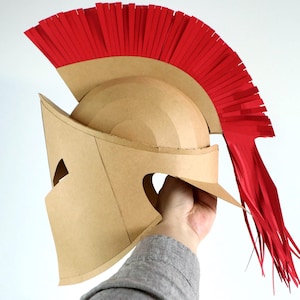 Altgriechisch Spartan Helm Vorlage mit Crest — Papercraft PDF / EVA Foam / DXF