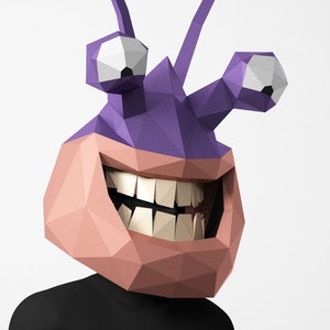 Máscara de caranguejo, modelo de PDF de máscara de artesanato de papel poligonal, fantasia de cosplay