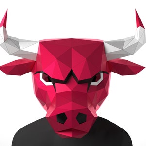 Bull Mask, il famoso modello del logo della squadra di Chicago, modello PDF file DXF e SVG
