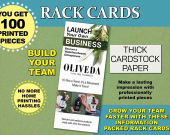 Become an Oliveda Consultant Join our Team Rack Card Literature for Oliveda Consultants