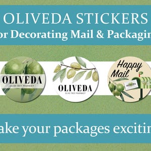 Oliveda Stickers for mailing and package decor | OTP stickers | Oliveda Stickers for Bags | Stickers for Oliveda | Olive Tree People