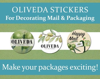 Oliveda Aufkleber für Mailing und Paket Dekor | OTP Aufkleber | Oliveda Sticker für Taschen | Aufkleber für Oliveda | Olivenbaum Menschen