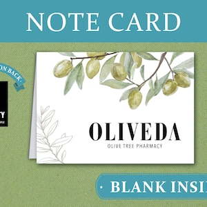 Oliveda Notitiekaart Digitale afdrukbare kaart | Afdrukbare kaart | Digitale downloadkaart | Notitiekaart digitale download | Dankbaarheidskaart | Bedankt