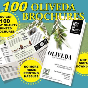 Oliveda Brochure for Oliveda Consultant Custom Brochure Oliveda Tri fold Brochure 100 Printed Glossy Paper Brochures