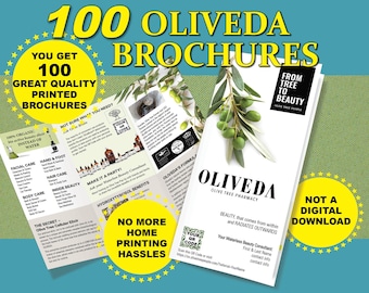 Oliveda Brochure for Oliveda Consultant Custom Brochure Oliveda Tri fold Brochure 100 Printed Glossy Paper Brochures
