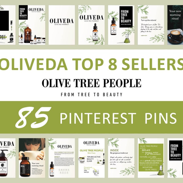 Oliveda Pinterest-pin | Aanpasbaar | Olijfboommensen | Sjabloon voor sociale media | Digitale download | Directe download