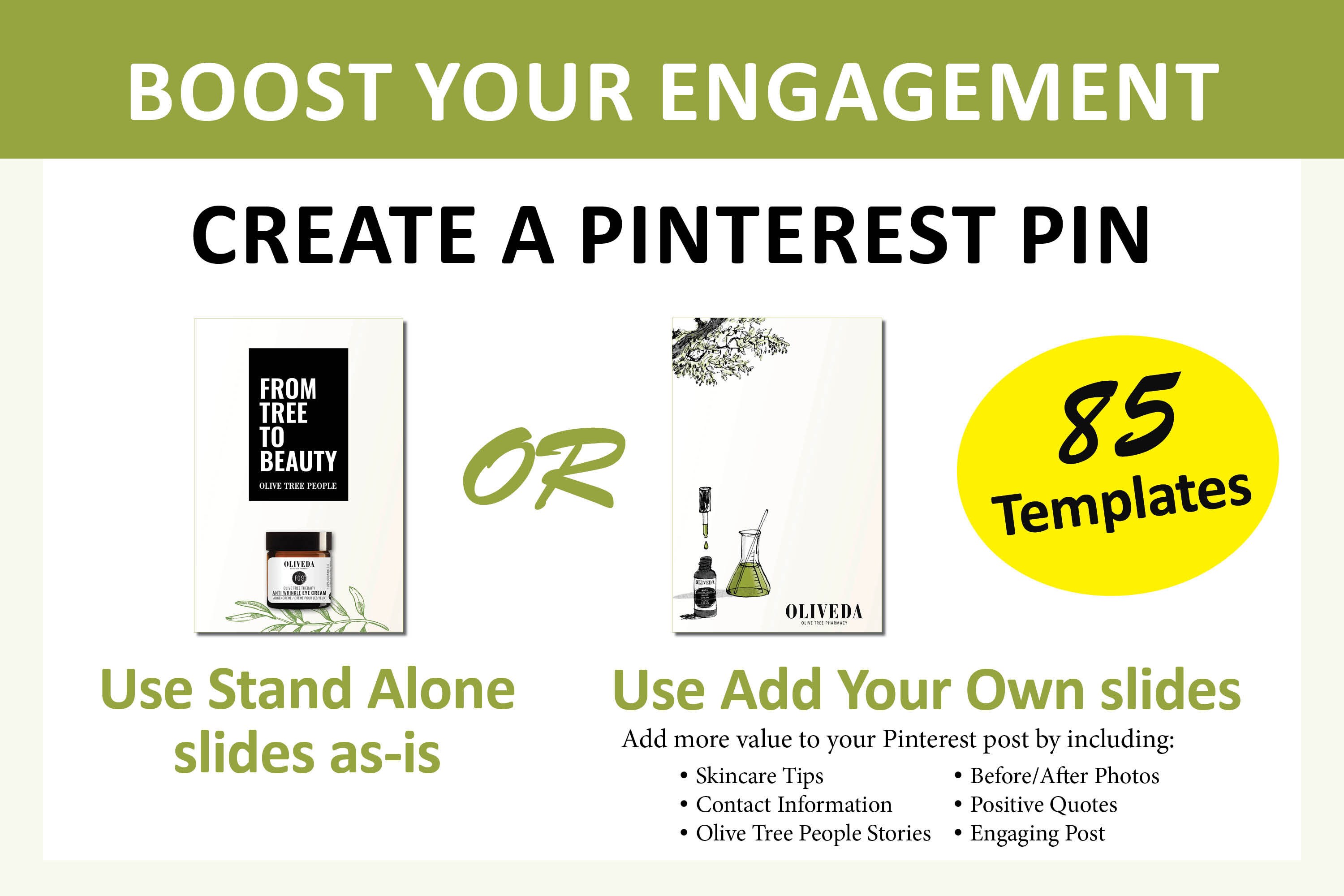 Oliveda Pinterest Pin | Customizable | Olive Tree People