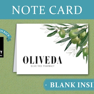 Oliveda Note Card Digital Printable Card | Printable Card | Digital Download Card | Note Card Digital Download | Gratitude Card | Thank You