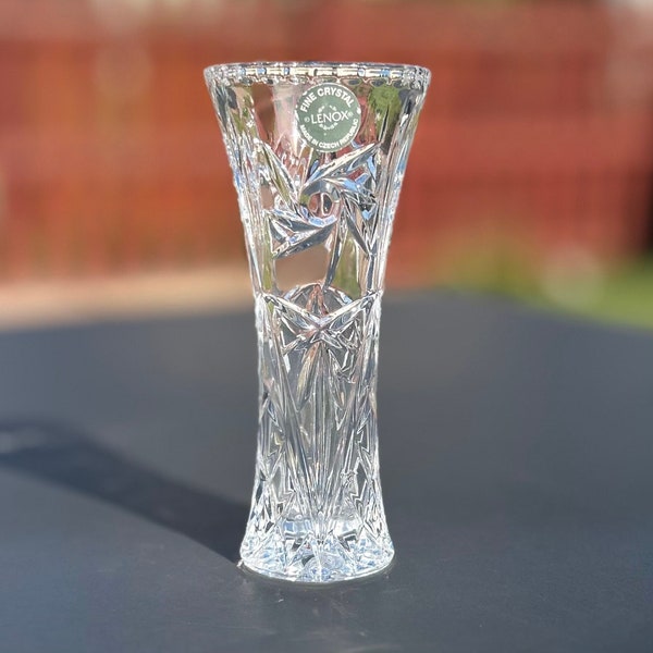 Vintage Lenox Crystal Star Vase - Tall Vase | Shabby Chic | Vintage Living Room Decor | Table Decor | Flower Vase | Stem Vase