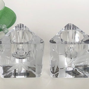 Vintage Mikasa Crystal Triangle Kyoto Votive Candle Holder - Slovenia, Vintage Votive Candle Holder, Crystal Votive Candle Holder (Per each)