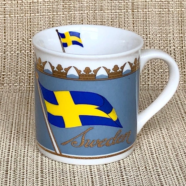 Vintage Allan Flink Souvenir Sweden Sverige Mug - 1990s