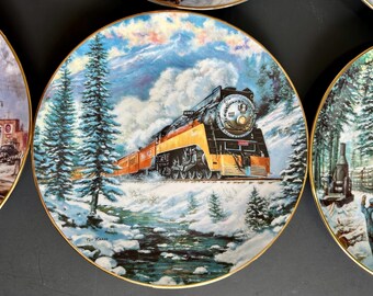 Vintage Winter Rails Train Plate Collection by Ted Xaras