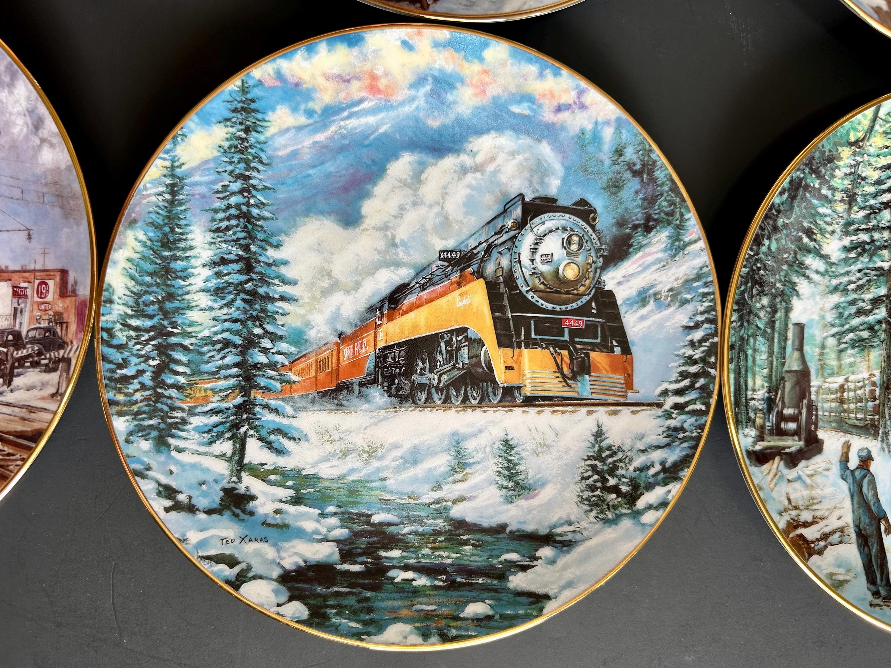 Vintage Winter Rails Train Plate Collection by Ted Xaras