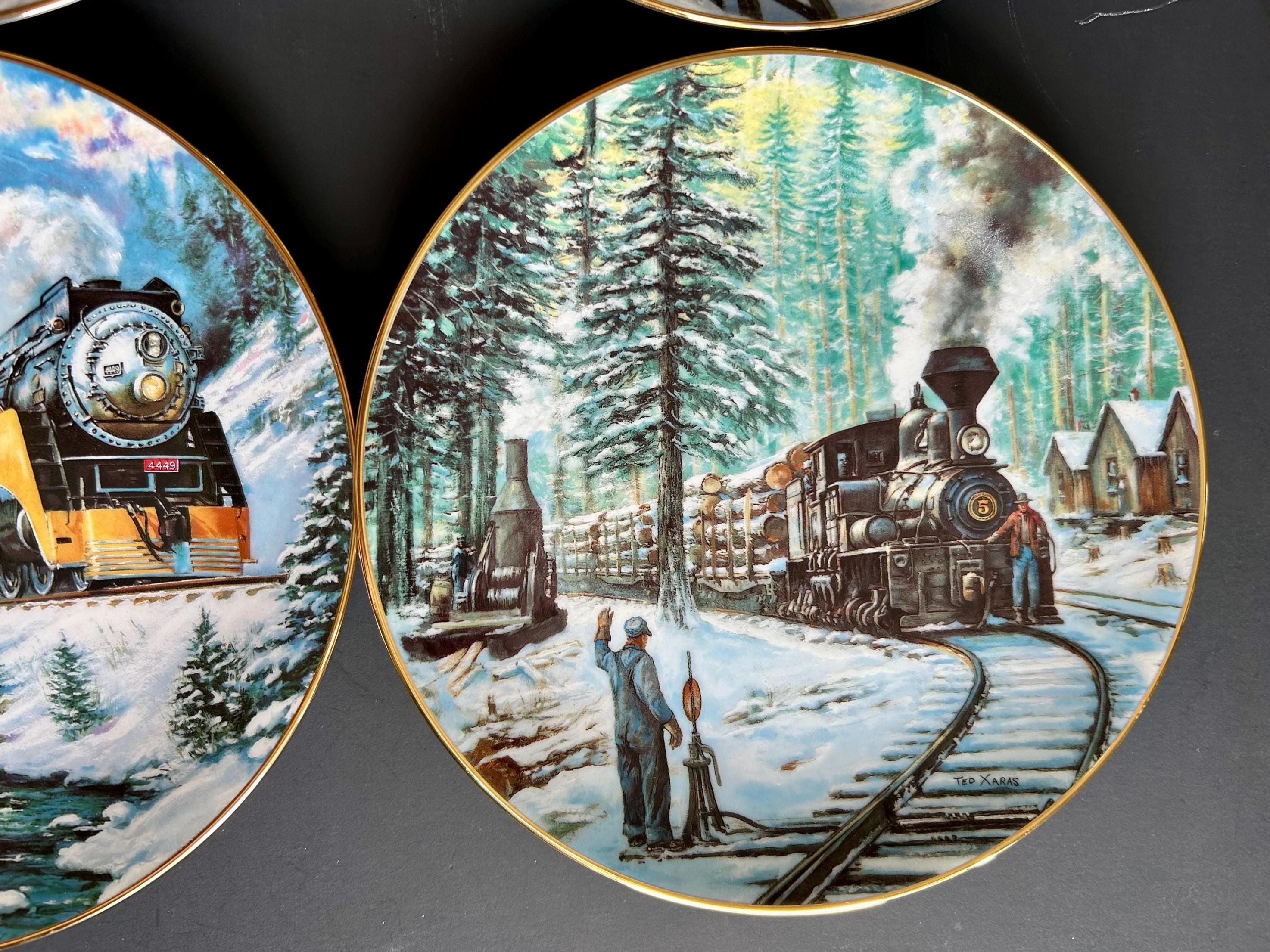 METROPOLITAN RAILWAY アンティークプレート Vintage Winter Rails Train Plate Collection by Ted Xaras