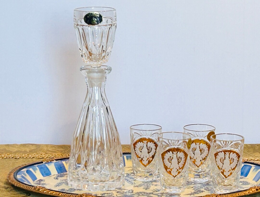 Vintage BOHEMIA 24 Lead Crystal Glass Mouthwash Decanter 3 Oz Etsy