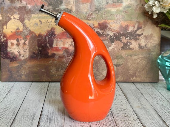 Rachael Ray Orange Ceramic EVOO Dispenser Bottle: 24 Oz Oil