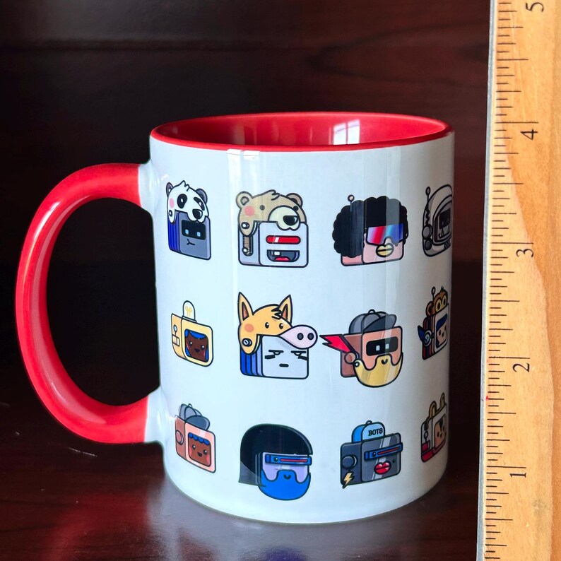 Robot Moji Coffee Mug, Emoji Robot Pattern Coffee Mug, Emoji Mug, Robot