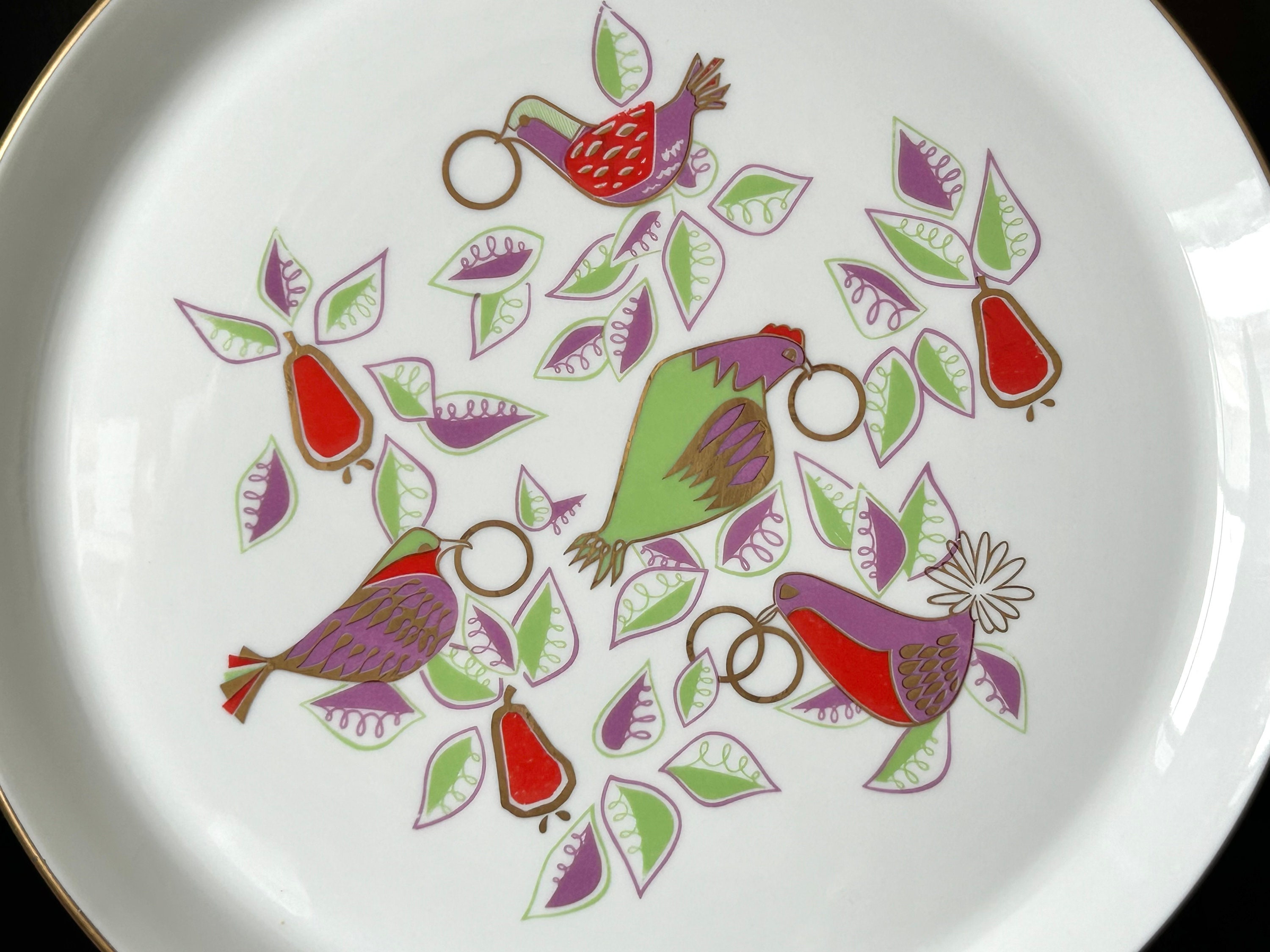 Vintage 1968 Shenango Christmas Dinner Plate: Twelve Days of