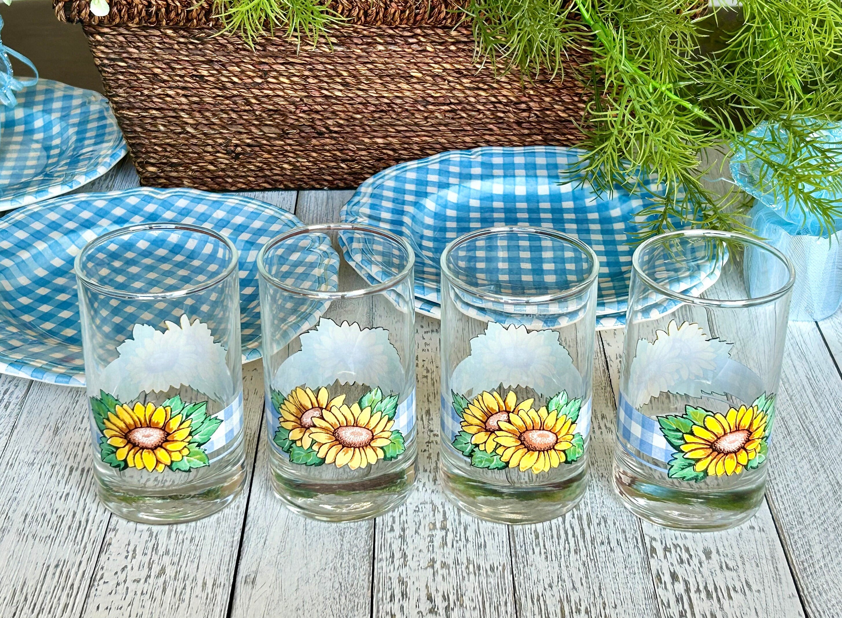 Vintage Sunflower Drinking Glasses - Etsy - Page 2