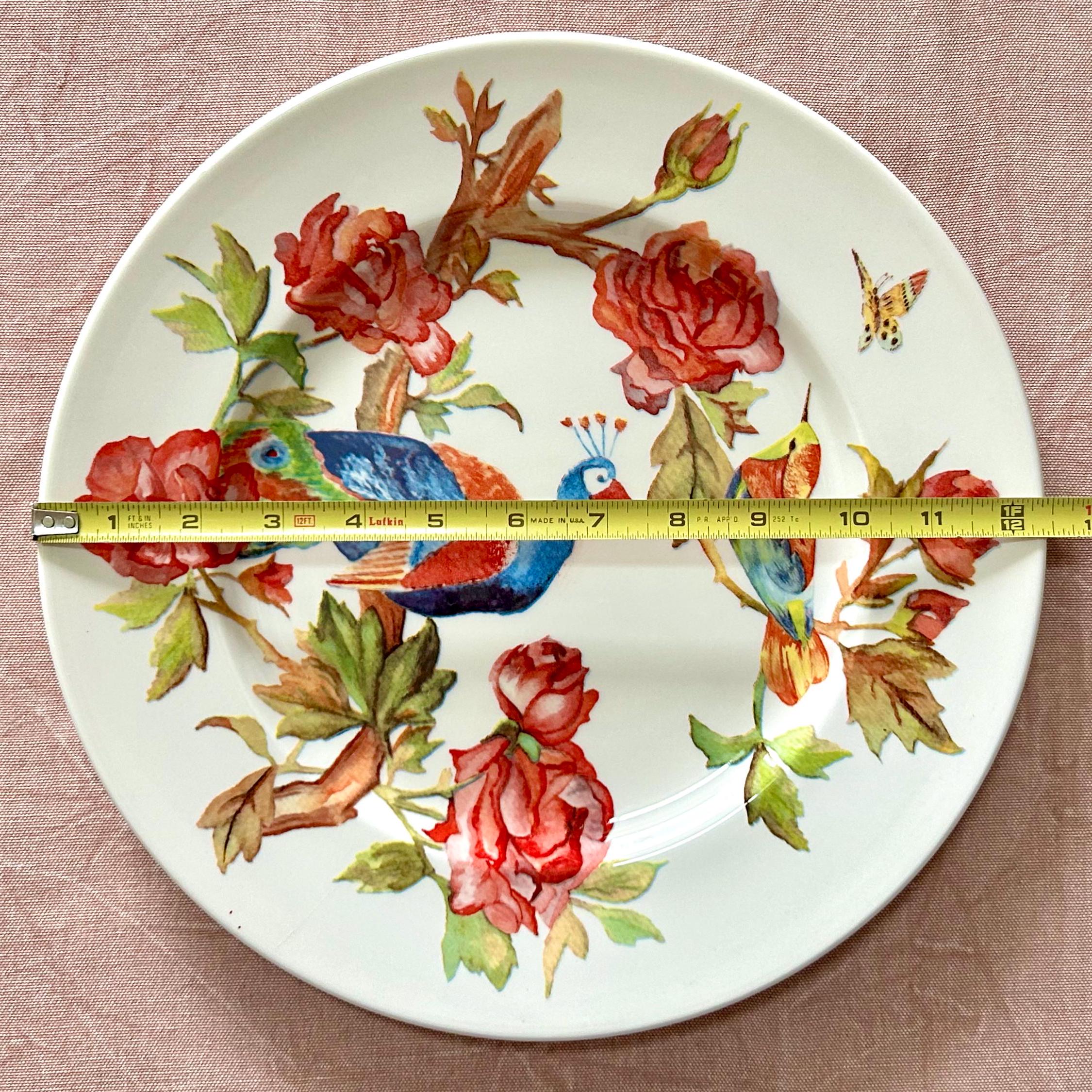 Vintage Royal Stafford Peacock and Rose Chop Plate | 12.5