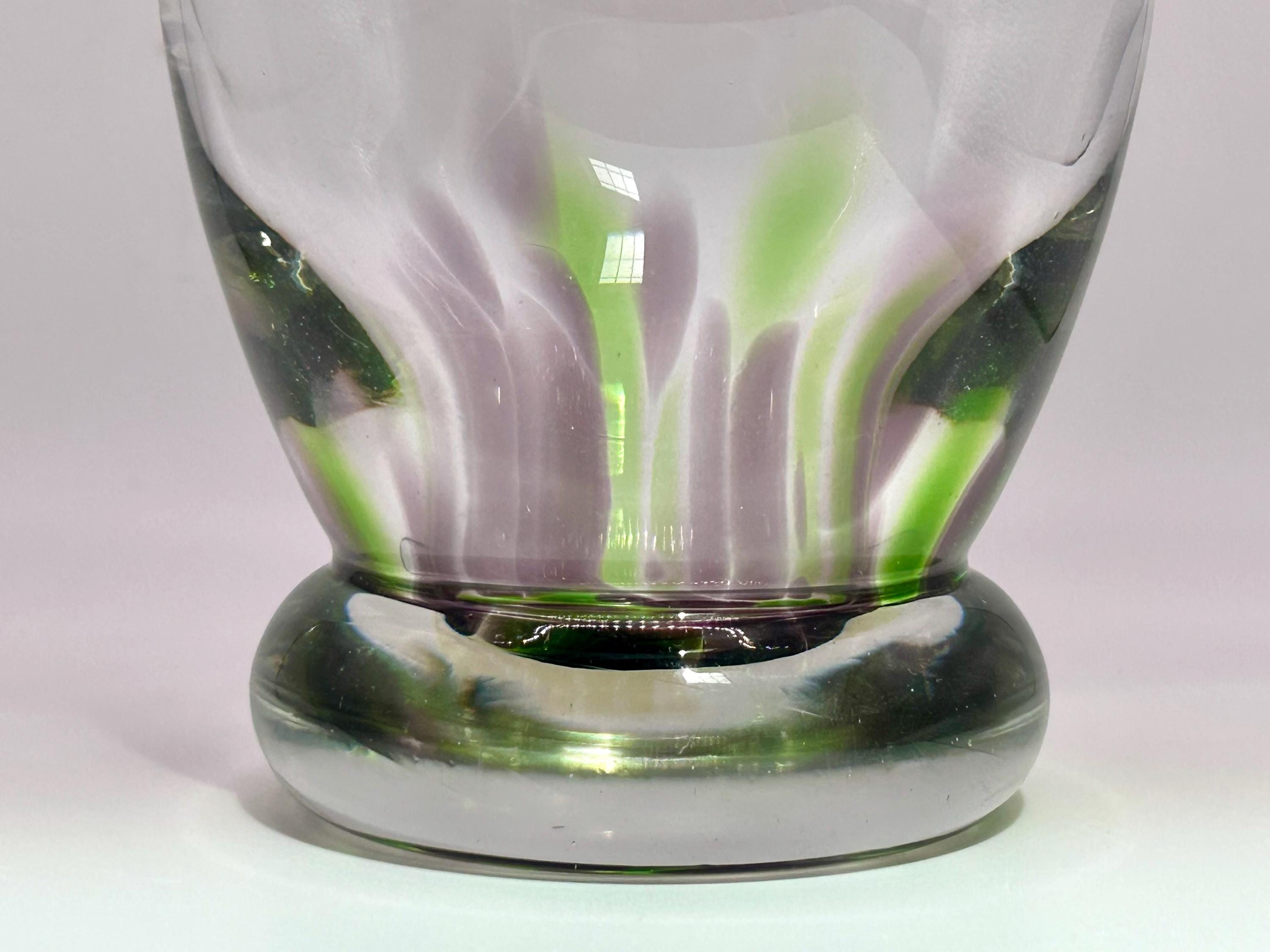 Vintage SASAKI Crystal Whiskey Glass: Green Purple Flame Design - Etsy