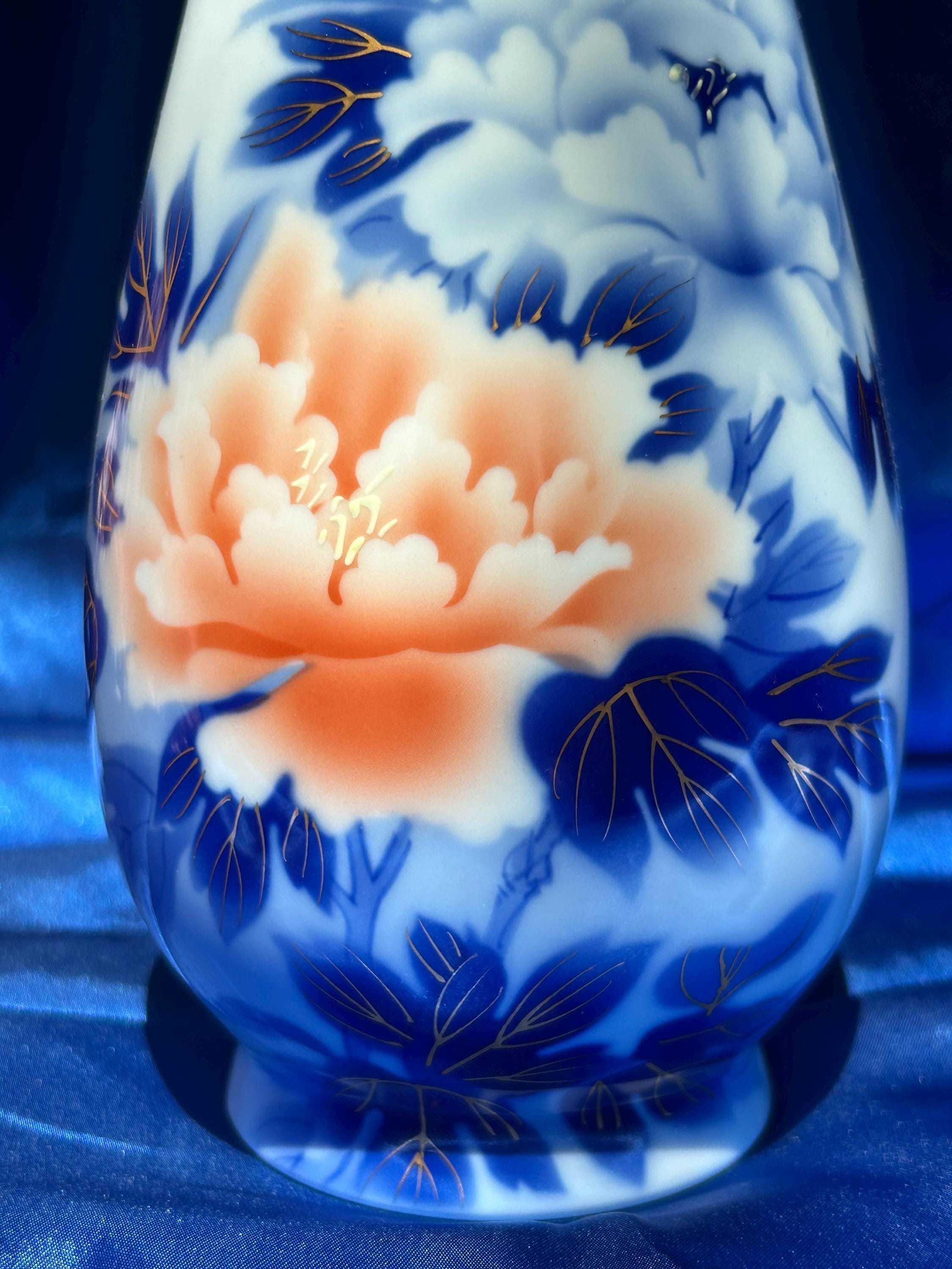 その他 Fukugawa Porcelain Vase Antique Fukagawa Arita Porcelain Vase: Hand-painted Floral Design