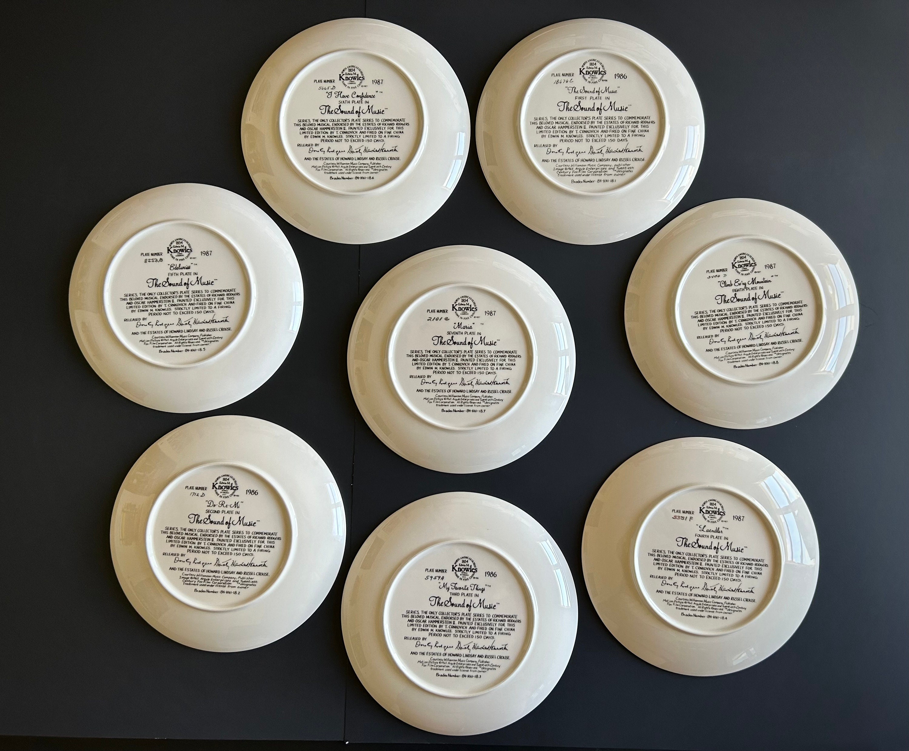Vintage Collectible the Sound of Music Plates by EDWIN KNOWLES