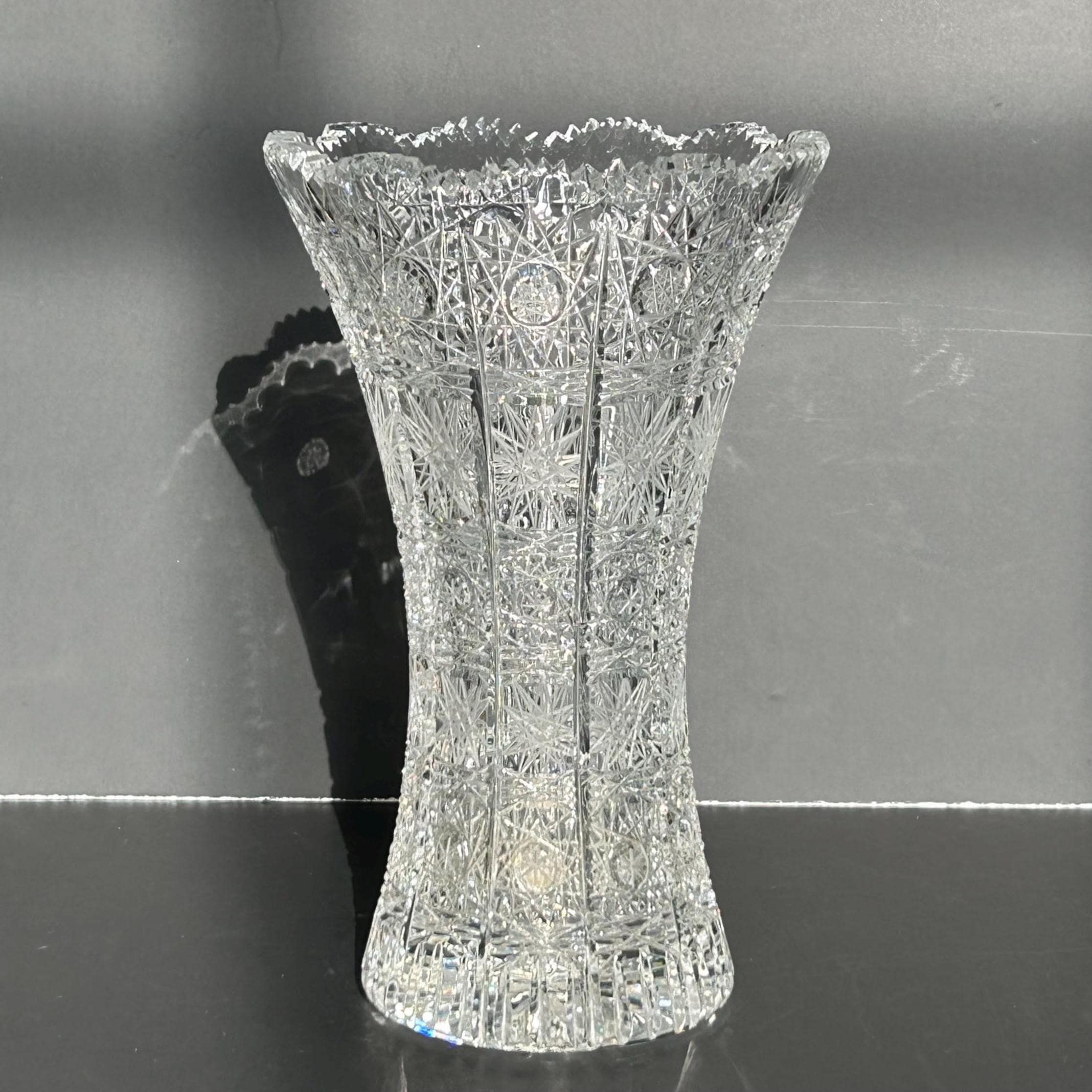 Vintage Bohemia Crystal Hand-cut Flower Vase 8