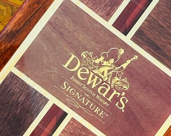 Dewar's Signature Scotch Whisky Cherry Wood Display Case: Barware