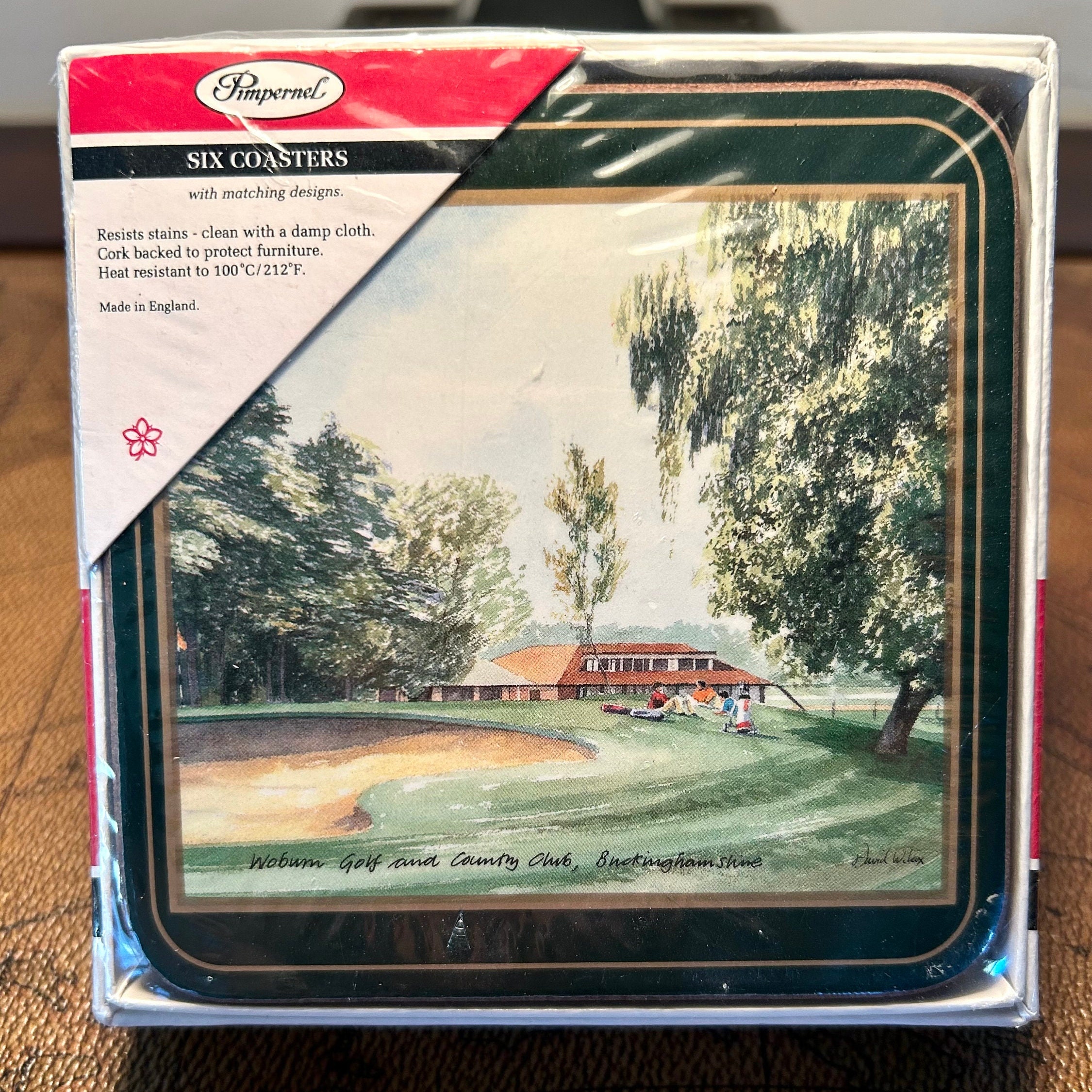 Vintage Pimpernel Set of 6 Deluxe Cork Championship Golf Coasters With