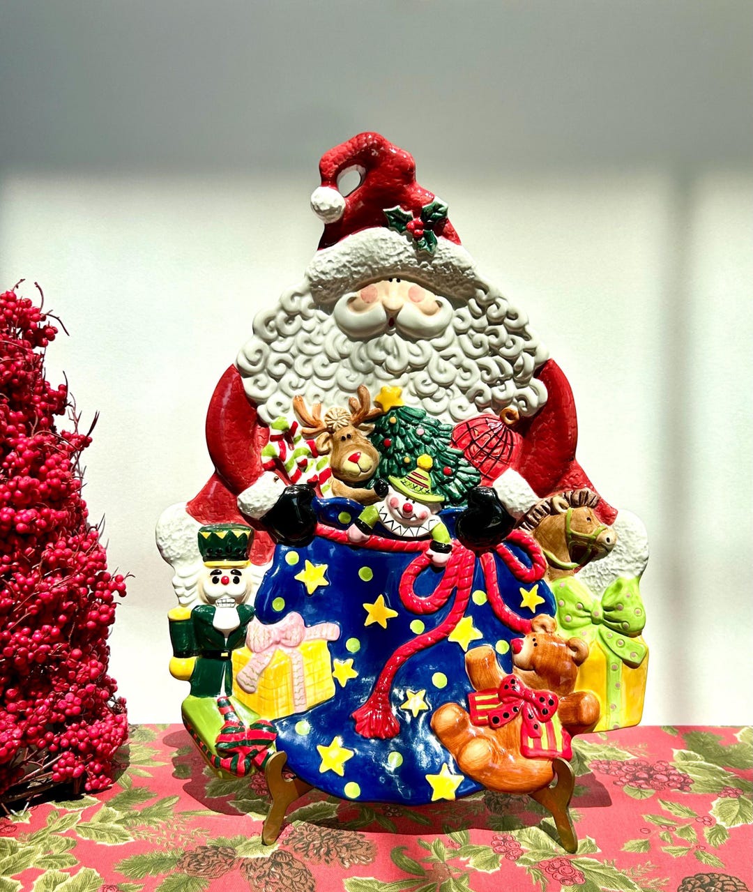 Vintage Santa and Toys Porcelain Platter: Jcpenney Christmas
