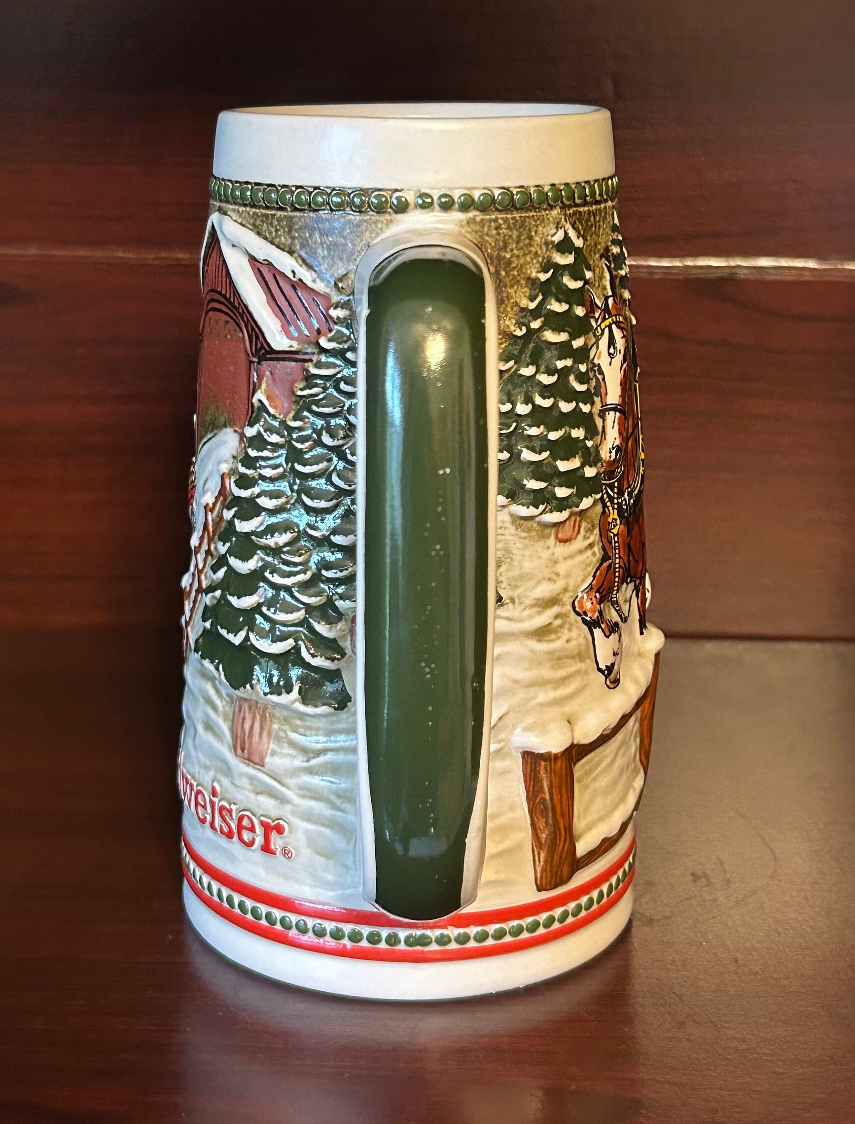 Vintage 1984 Budweiser Clydesdale's Holiday Beer Stein Mug