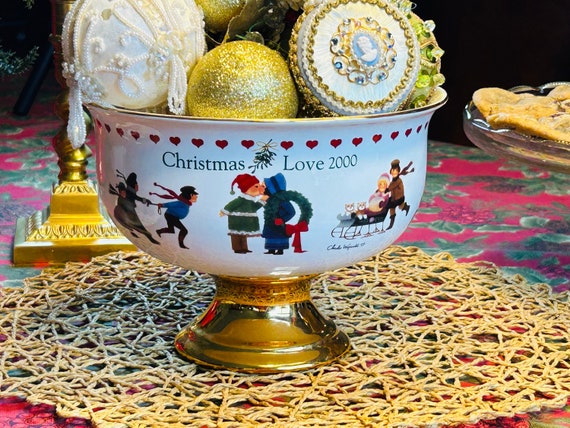 Vintage Charles Wysocki Teleflora Christmas Love 2000 Porcelain
