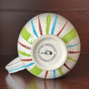 Anthropologie Footed Pedestal Coffee Mug Striped Outside Floral Inside 3 1/2" H 10 Oz bild 7