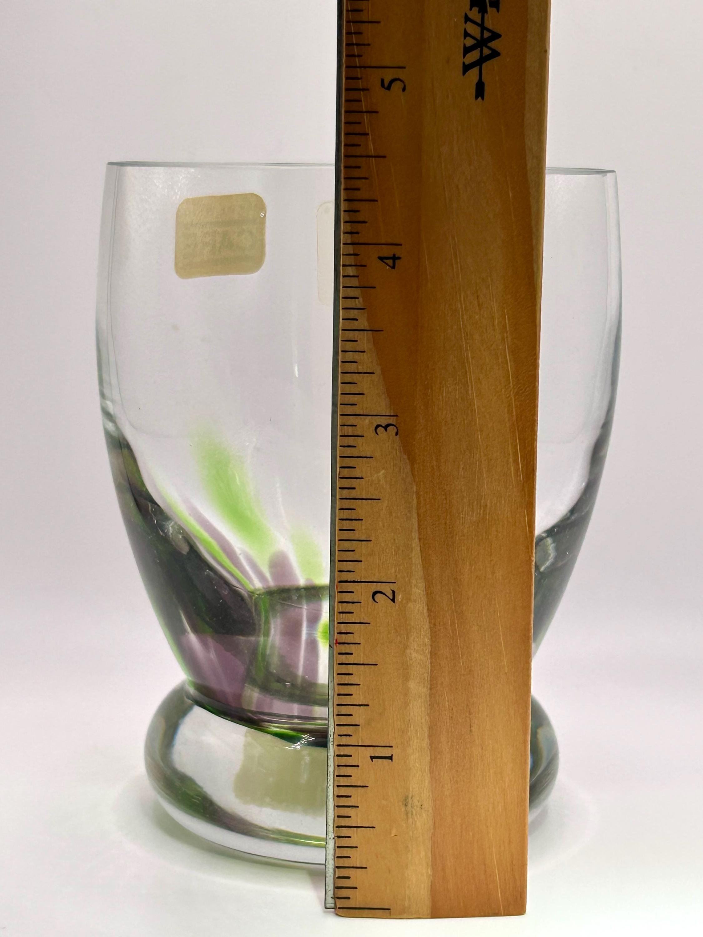 Vintage SASAKI Crystal Whiskey Glass: Green Purple Flame Design - Etsy
