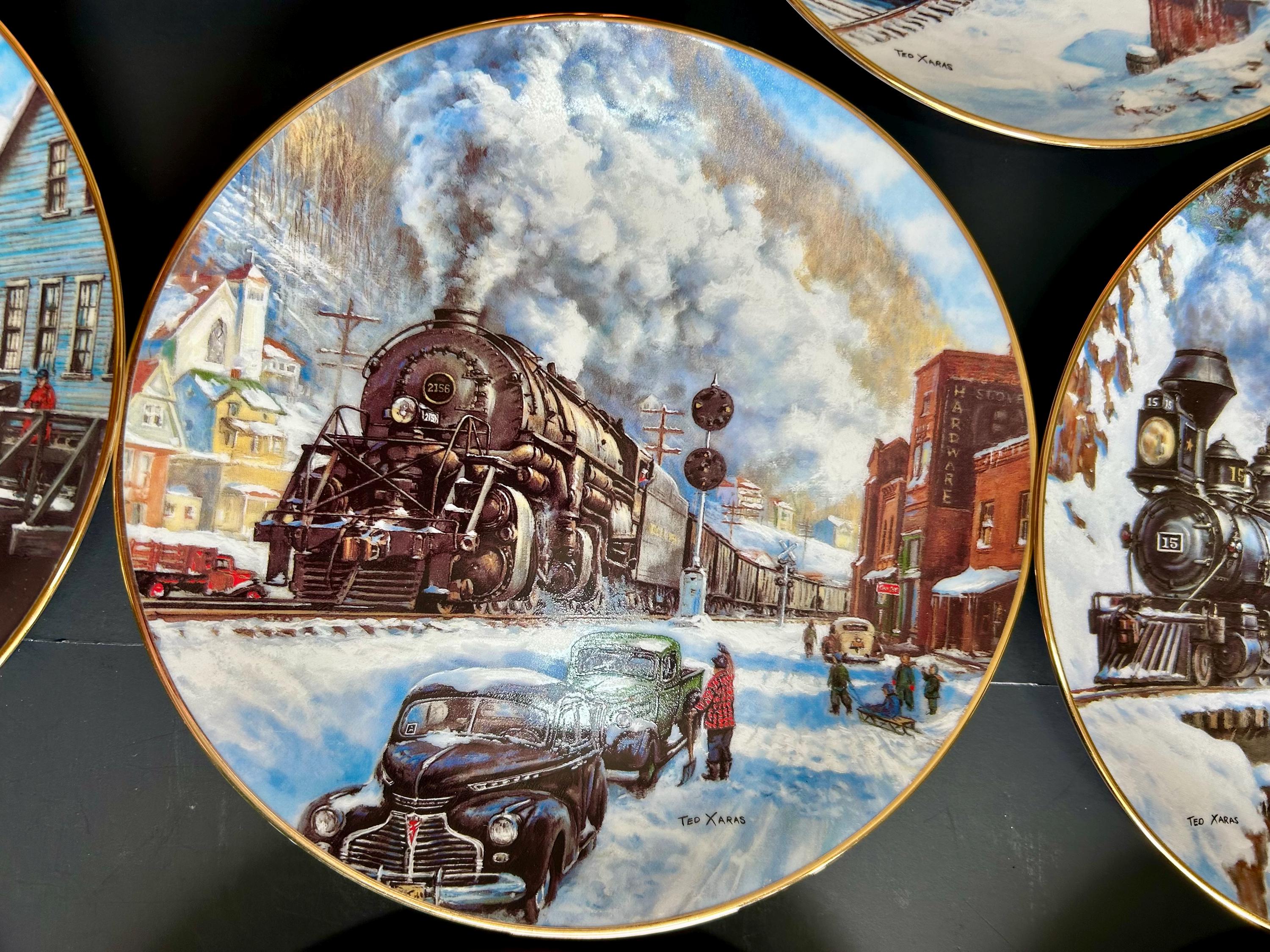 METROPOLITAN RAILWAY アンティークプレート Vintage Winter Rails Train Plate Collection by Ted Xaras
