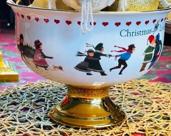 Vintage Charles Wysocki Teleflora Christmas Love 2000 Porcelain