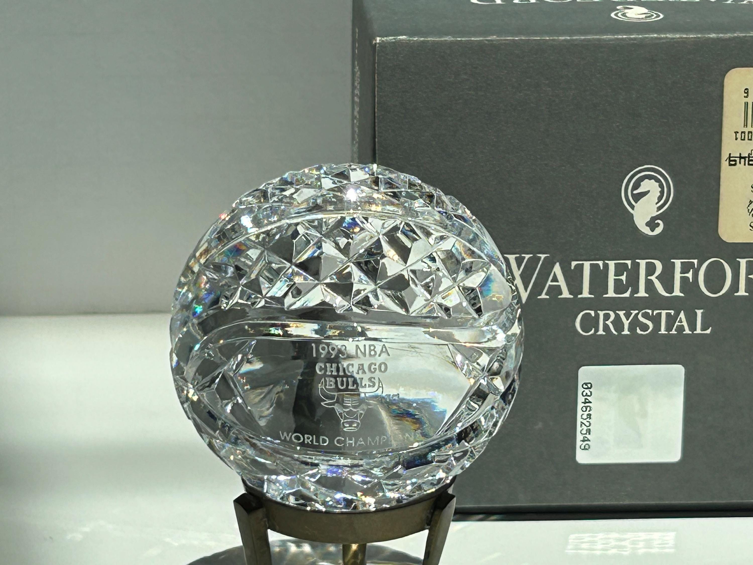 Waterford Crystal Basketball Paperweight: 1993 Chicago Bulls NBA